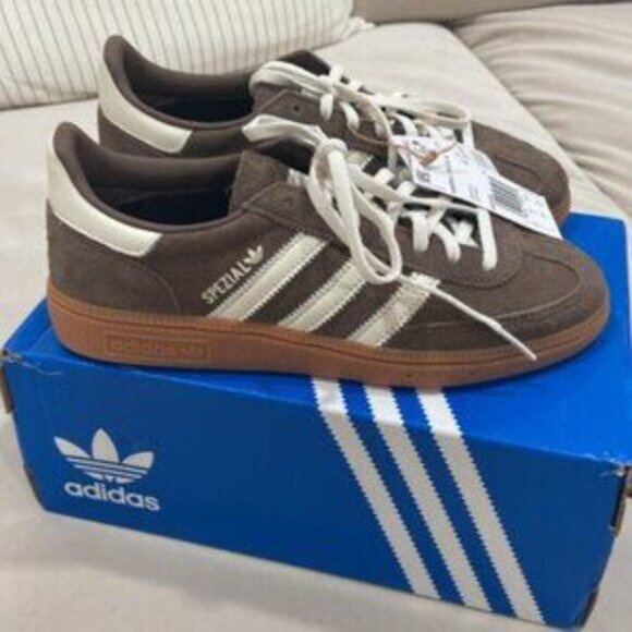 NWT Women's Adidas Handball Spezial Shoes Brown White - Picture 7 of 7